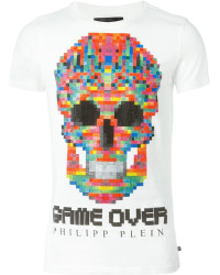 Camiseta blanca manga Calavera Philipp en