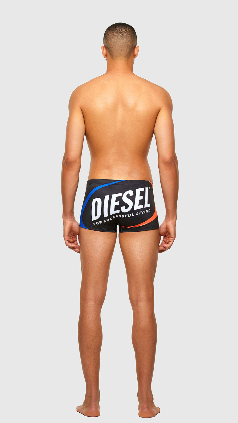 Bañador diesel corto con logo parte trasera