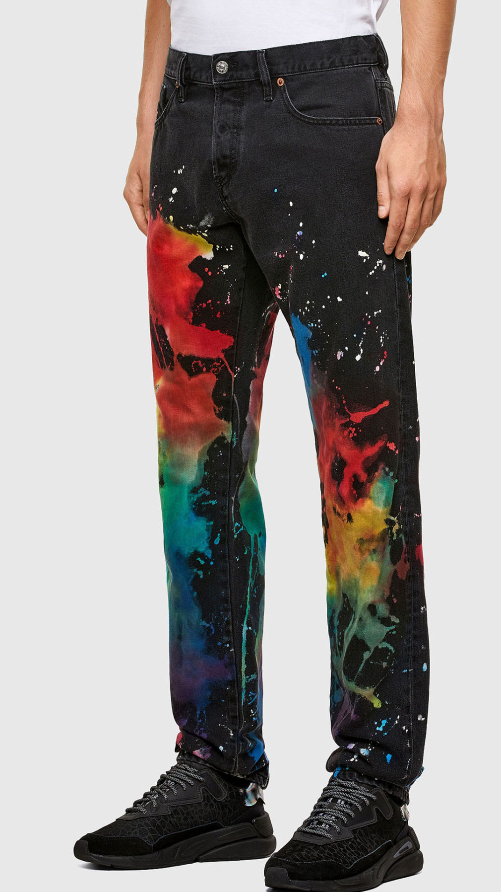 Jeans diesel slim con estampado de colores.