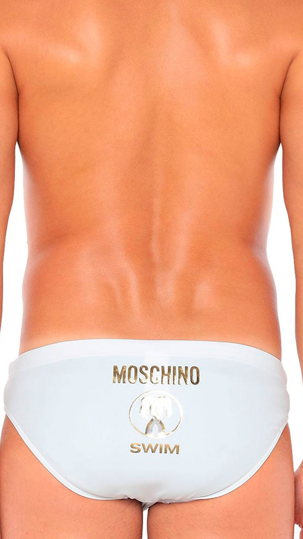 Bañador moschino con logo en parte trasera