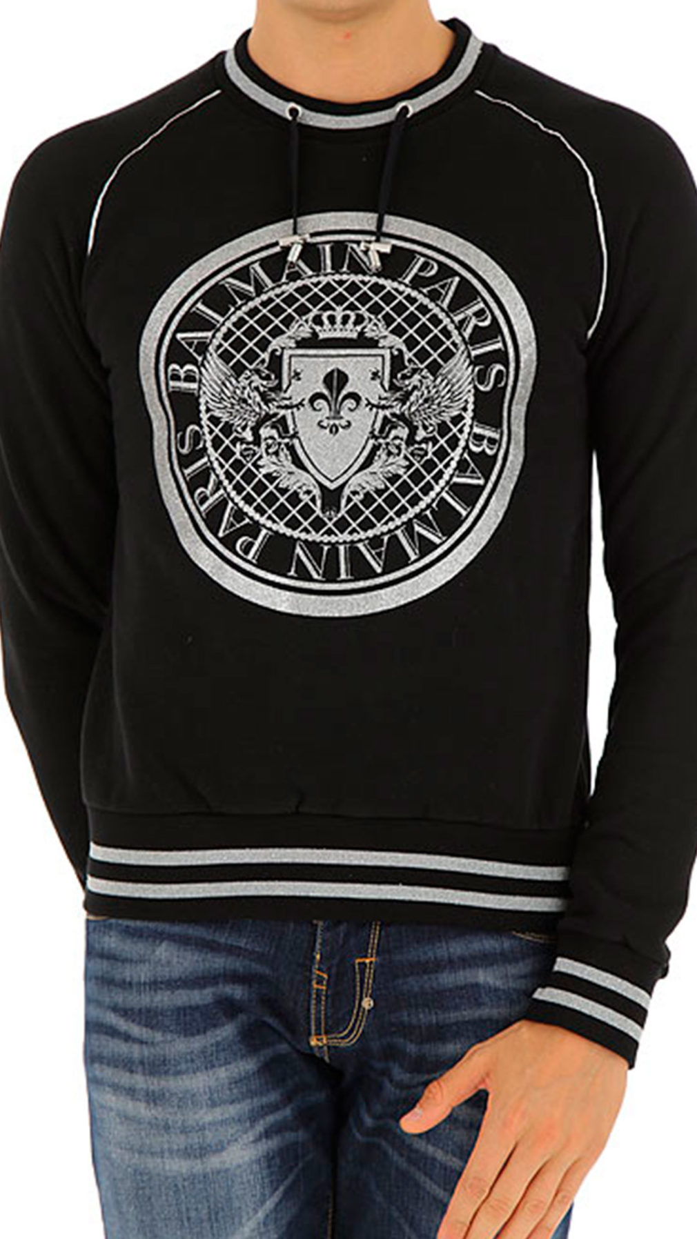 Sudadera balmain con detalles plata en logo