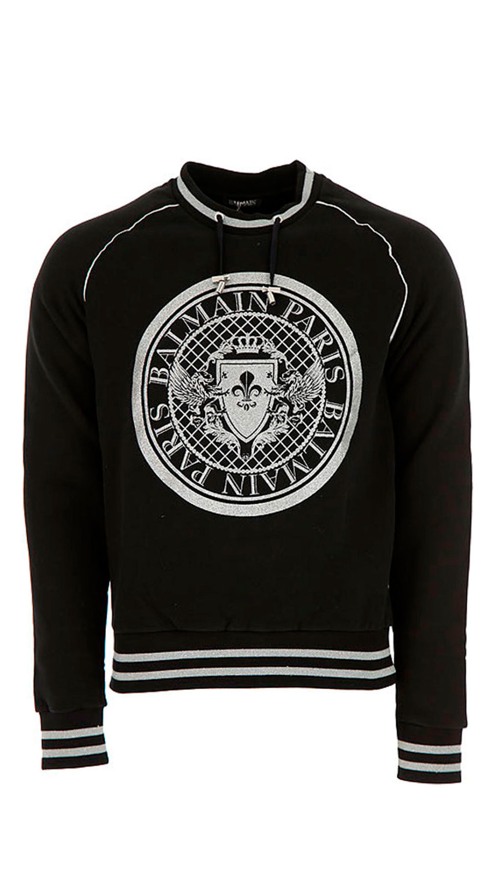 Sudadera balmain con detalles plata en logo