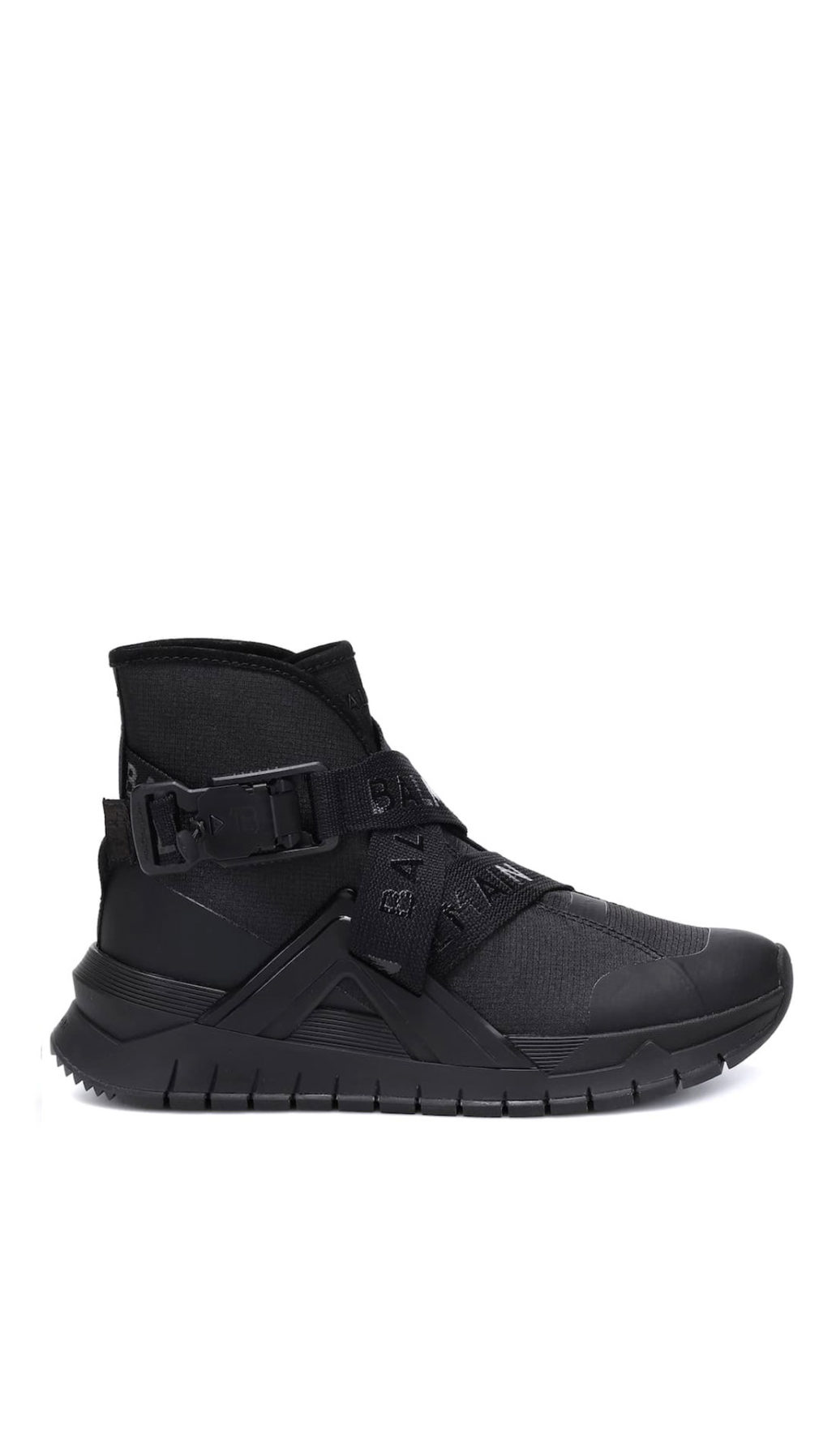Deportiva balmain alta con tiras logo grabado
