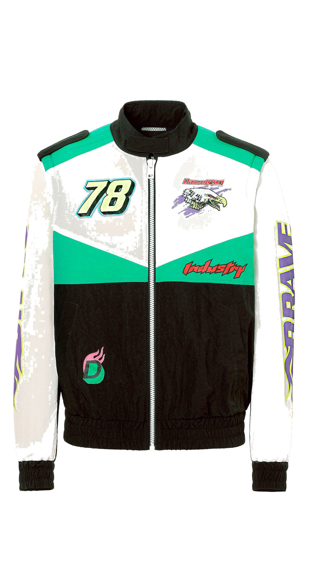 Chaqueta diesel convertible en nailon multicolor