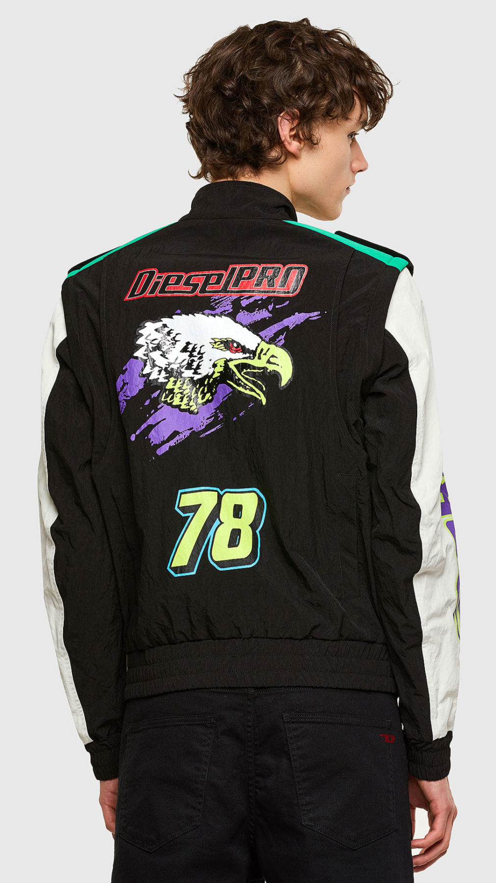 Chaqueta diesel convertible en nailon multicolor