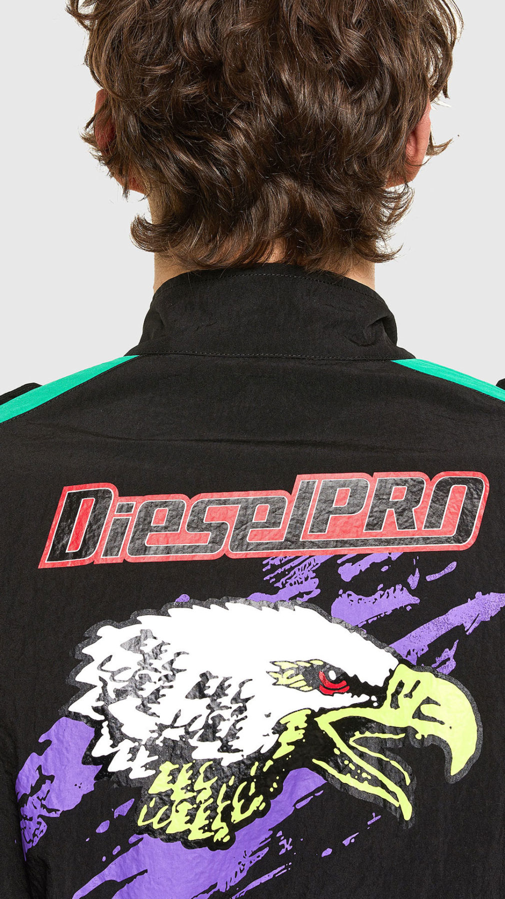Chaqueta diesel convertible en nailon multicolor