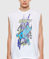 Camiseta diesel sin mangas estampado engomado