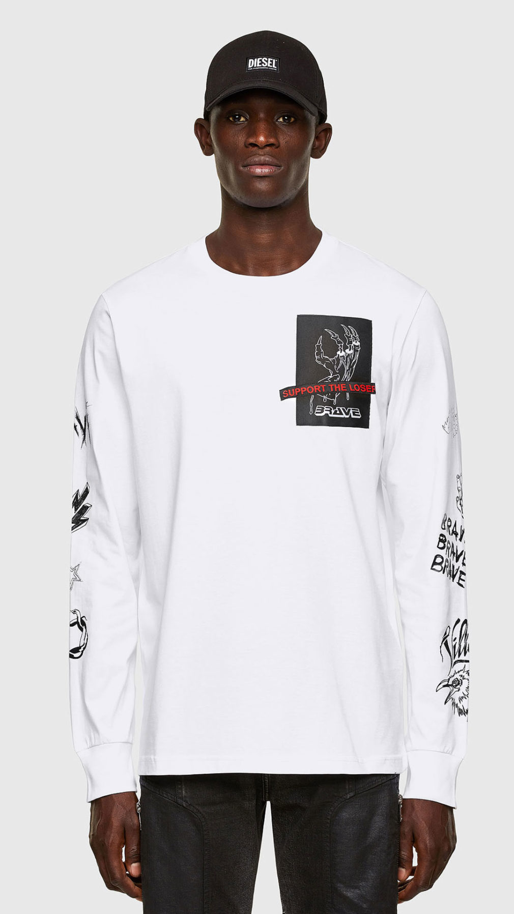 Camiseta diesel manga larga con estampado
