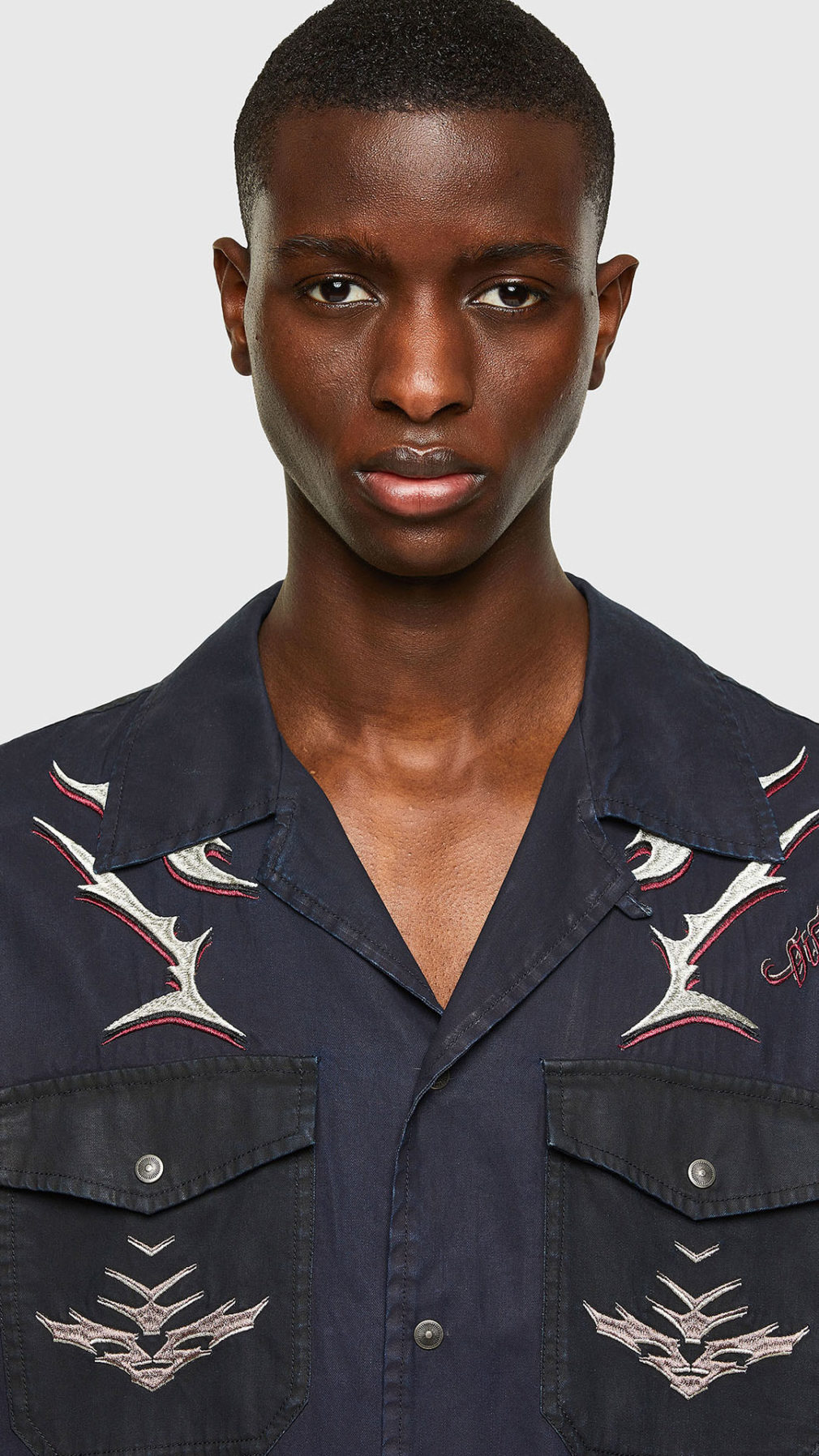 Camisa diesel bowling con logo bordado