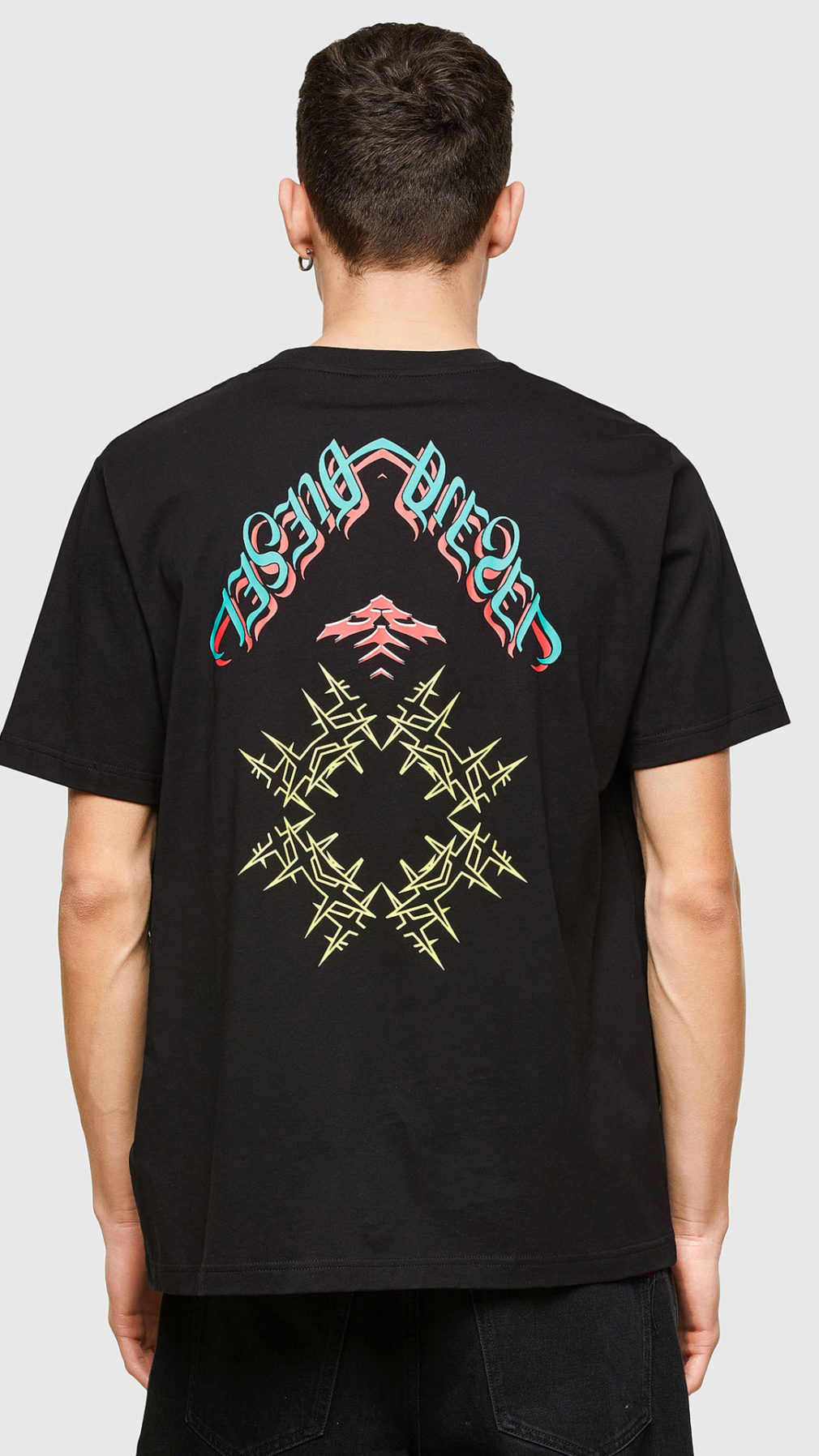 Camiseta diesel manga corta con motivos gráficos en la espalda