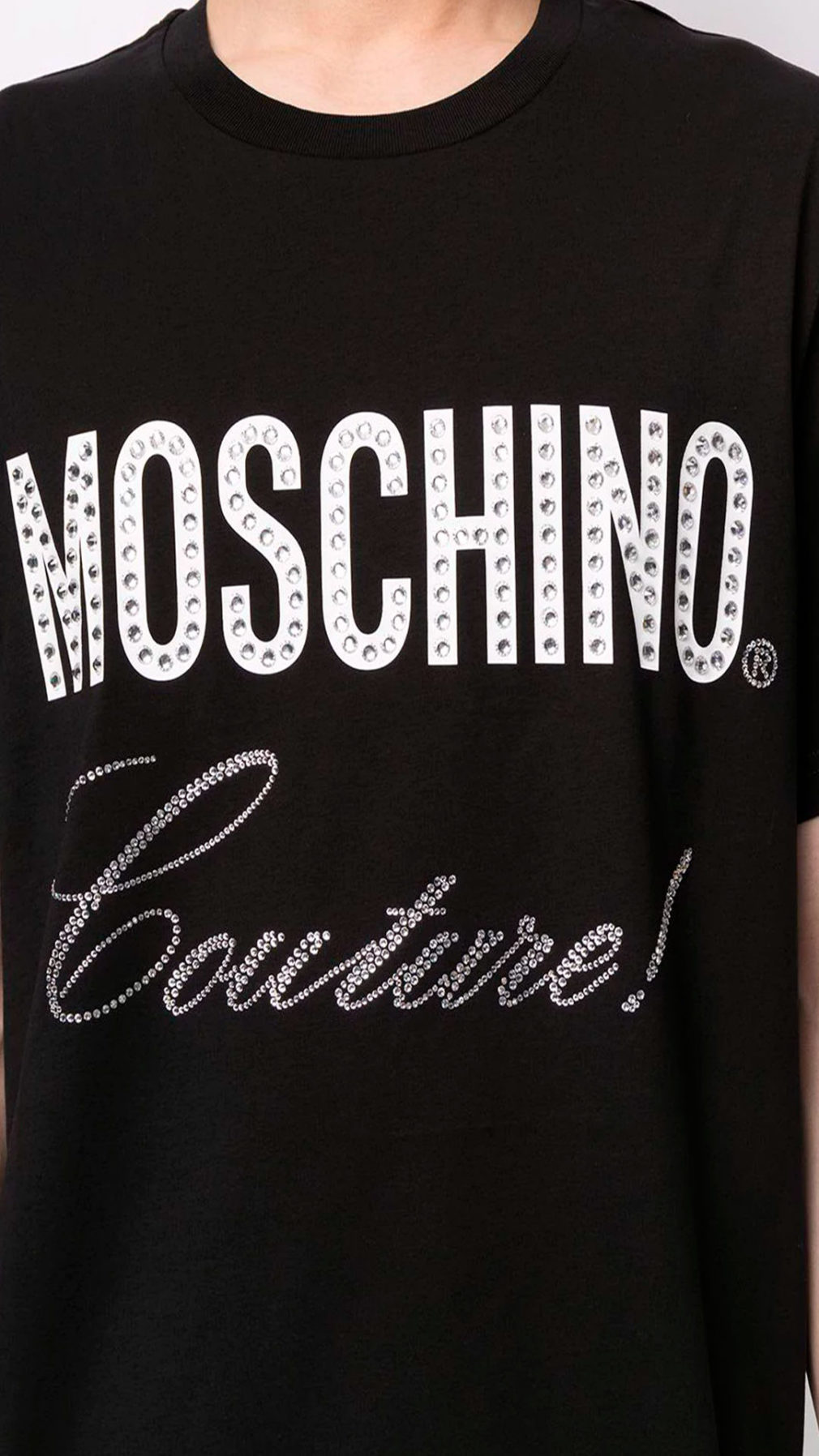 Camiseta Moschino logo con cristales