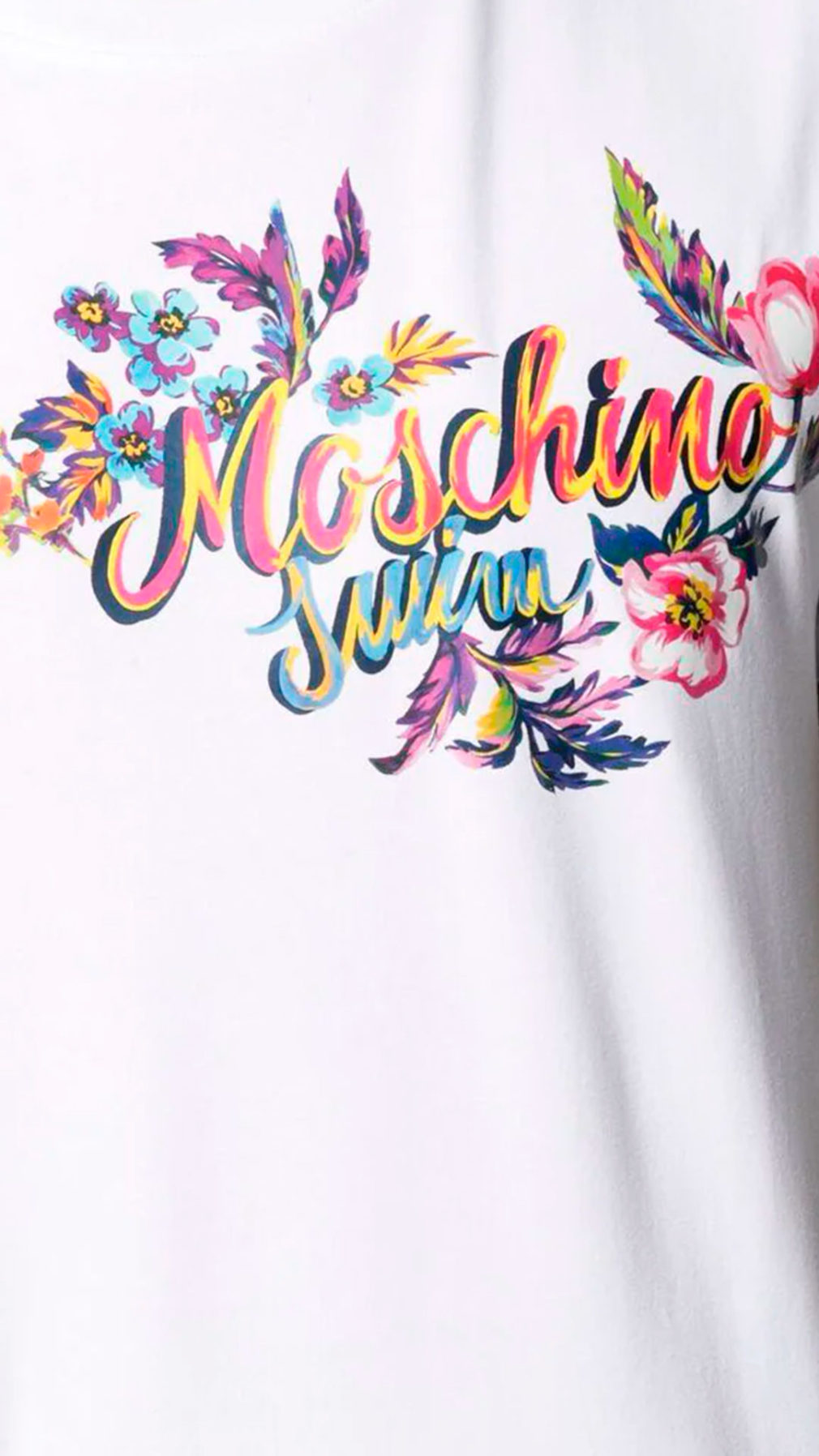 Camiseta moschino manga corta con motivo floral en logo
