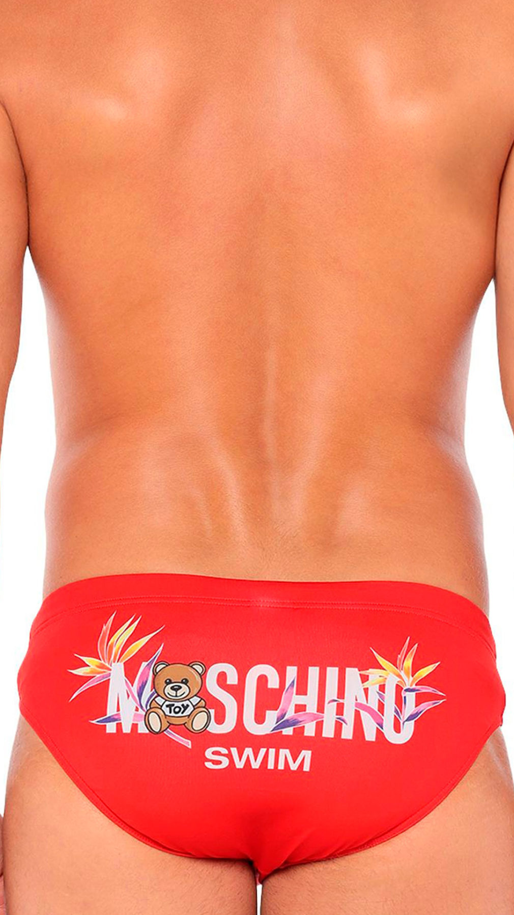 Bañador moschino teddy con logo parte trasera