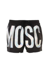 Bañador moschino largo medio logo metalizado