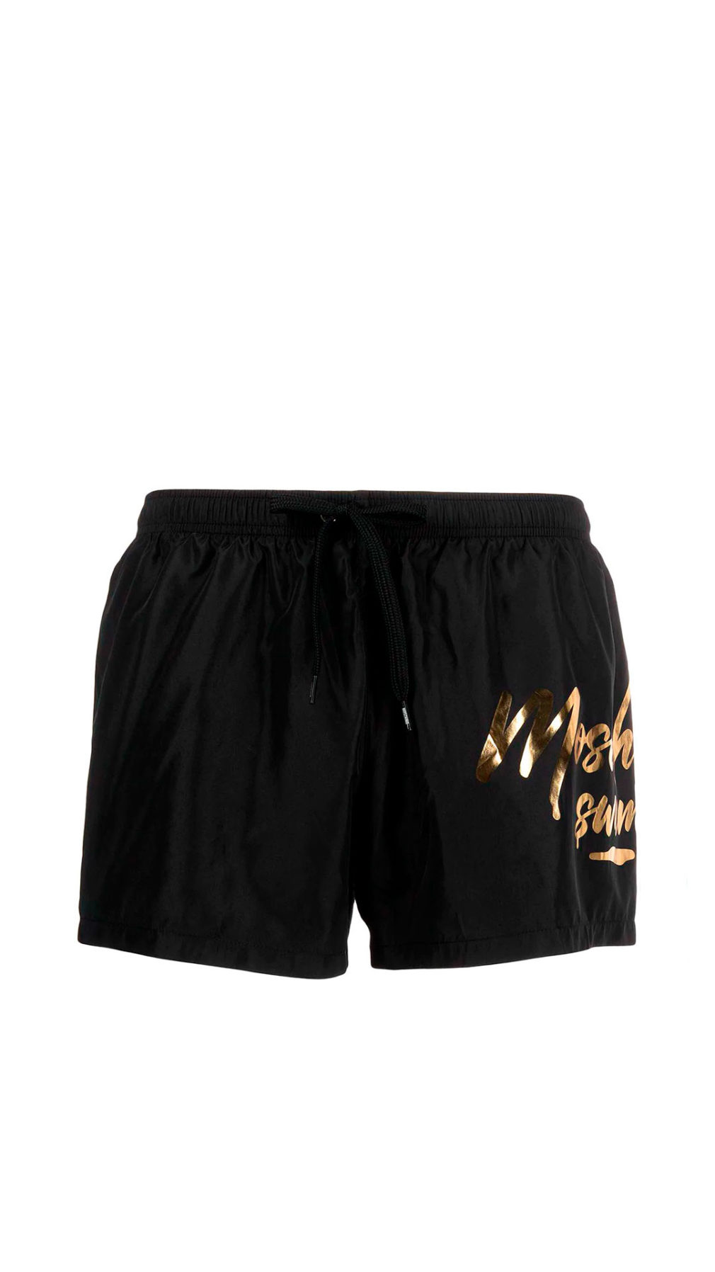 Bañador moschino largo medio con logo dorado
