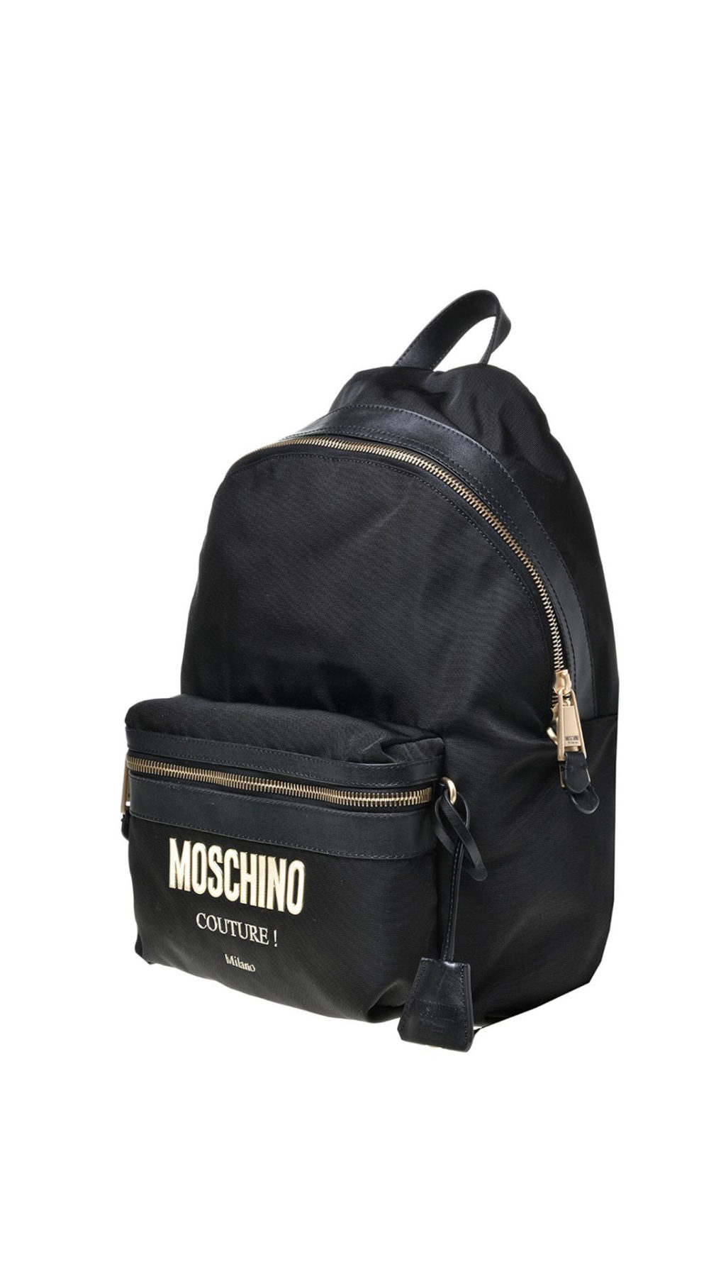 Mochila Moschino con logo en relieve dorado
