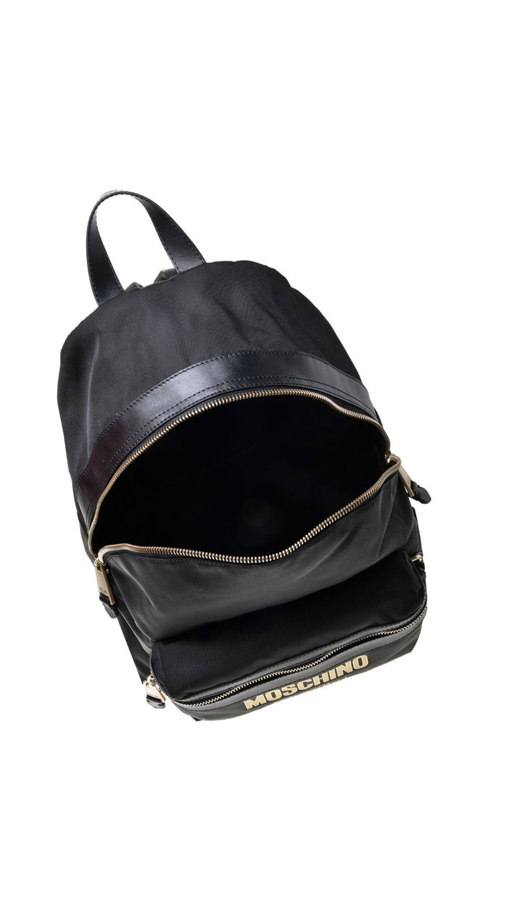 Mochila Moschino con logo en relieve dorado