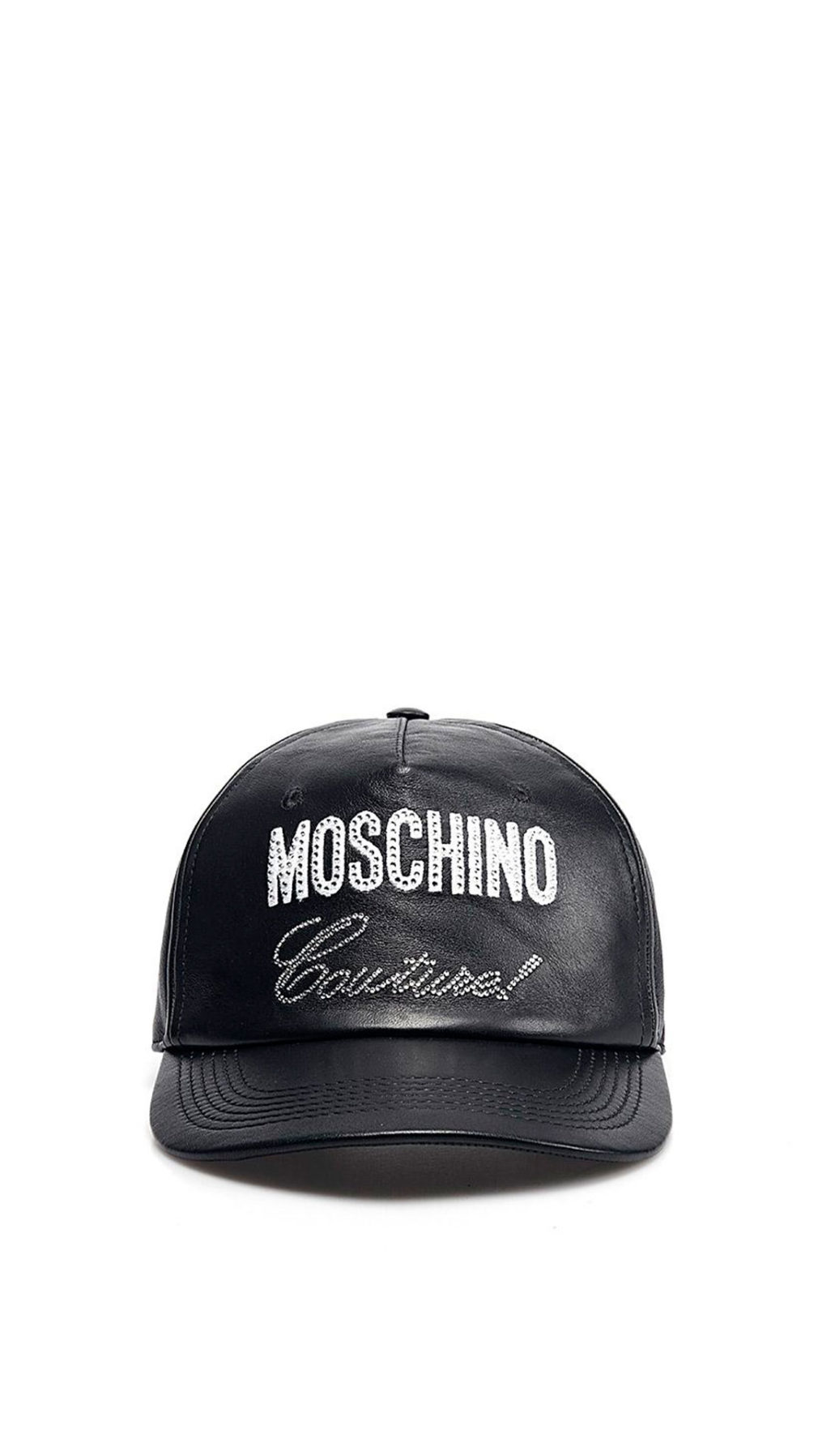 Gorra Moschino logo con pedrería en la parte delantera
