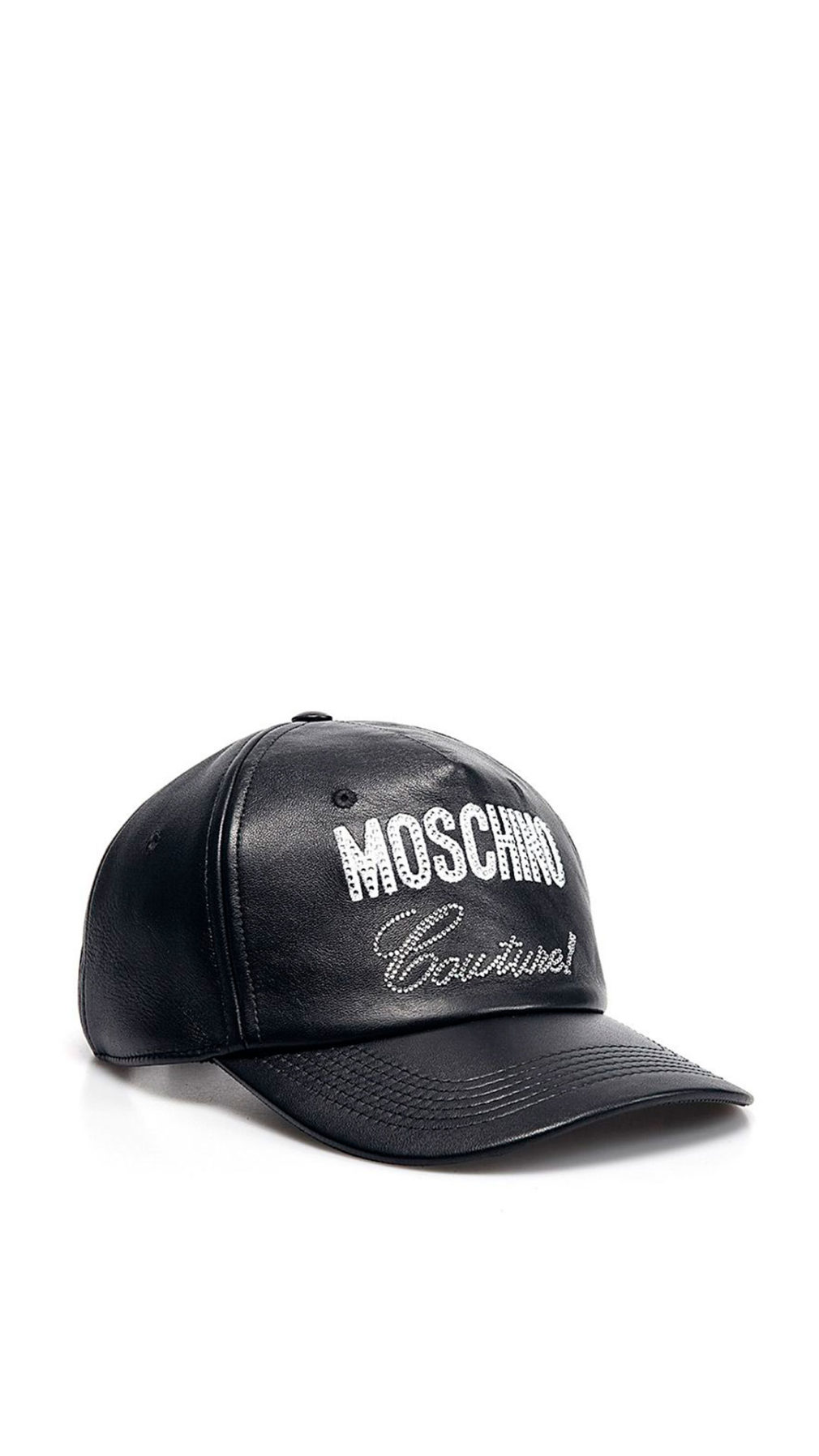 Gorra Moschino logo con pedrería en la parte delantera