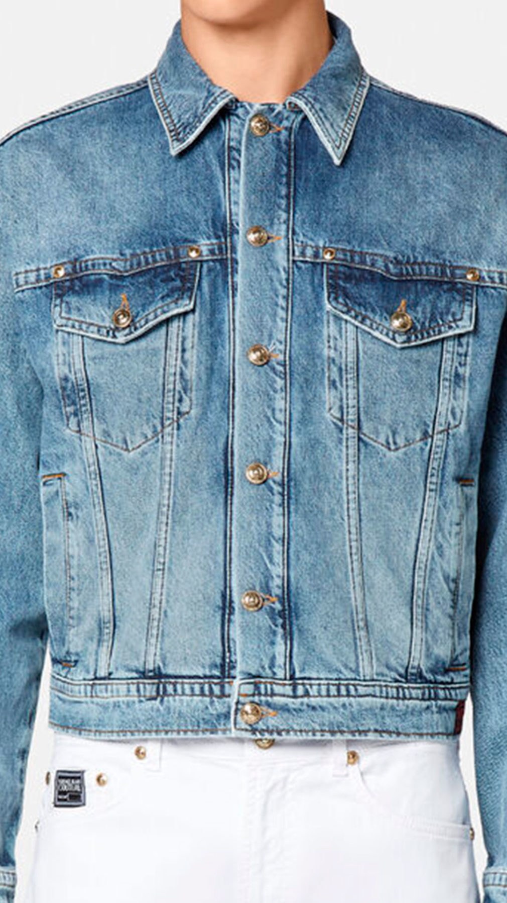 Chaqueta versace jeans couture vaquera logo bordado en espalda