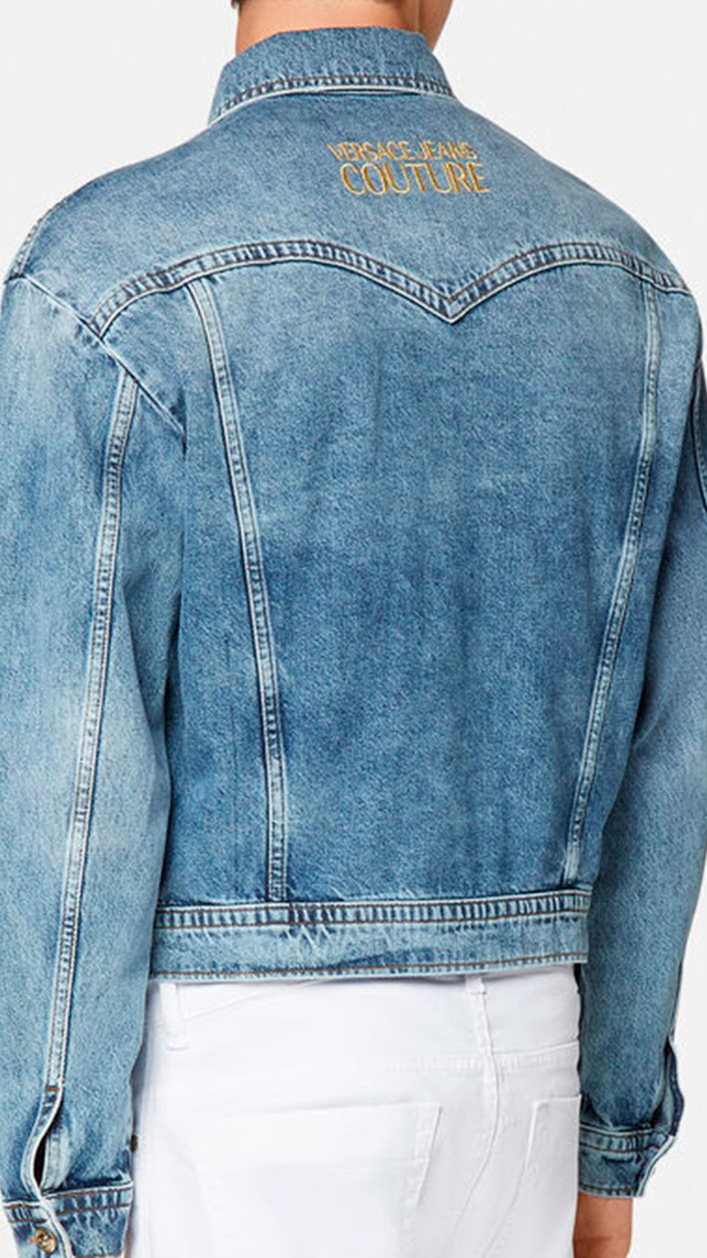 Chaqueta versace jeans couture vaquera logo bordado en espalda