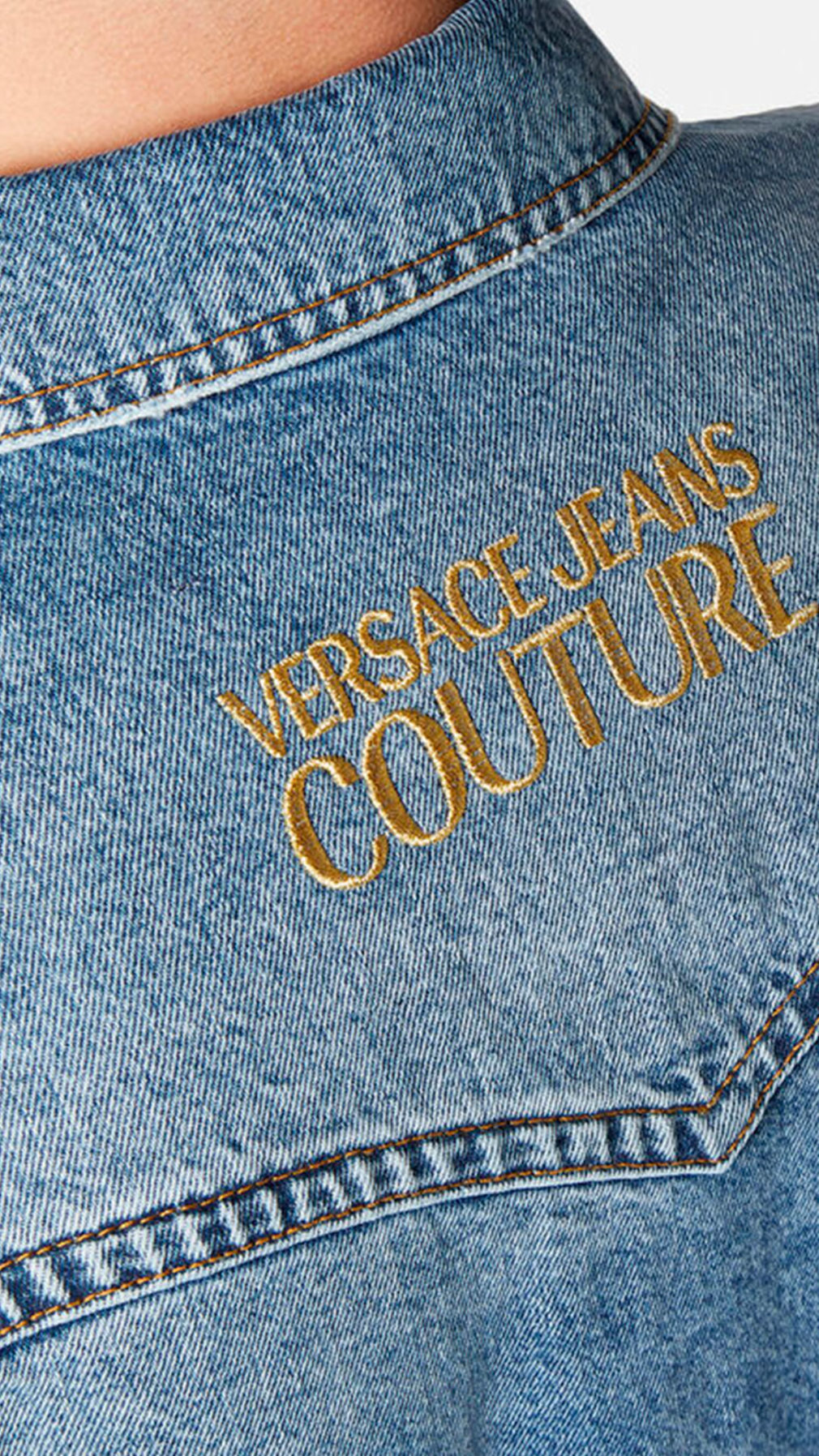 Chaqueta versace jeans couture vaquera logo bordado en espalda