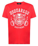 Camiseta dsquared2 manga corta con estampado de tigre parte delantera