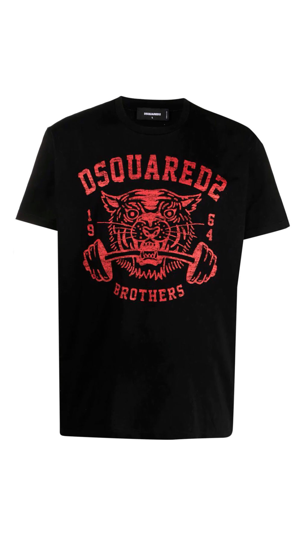 Camiseta dsquared2 manga corta con estampado de tigre parte delantera