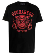 Camiseta dsquared2 manga corta con estampado de tigre parte delantera