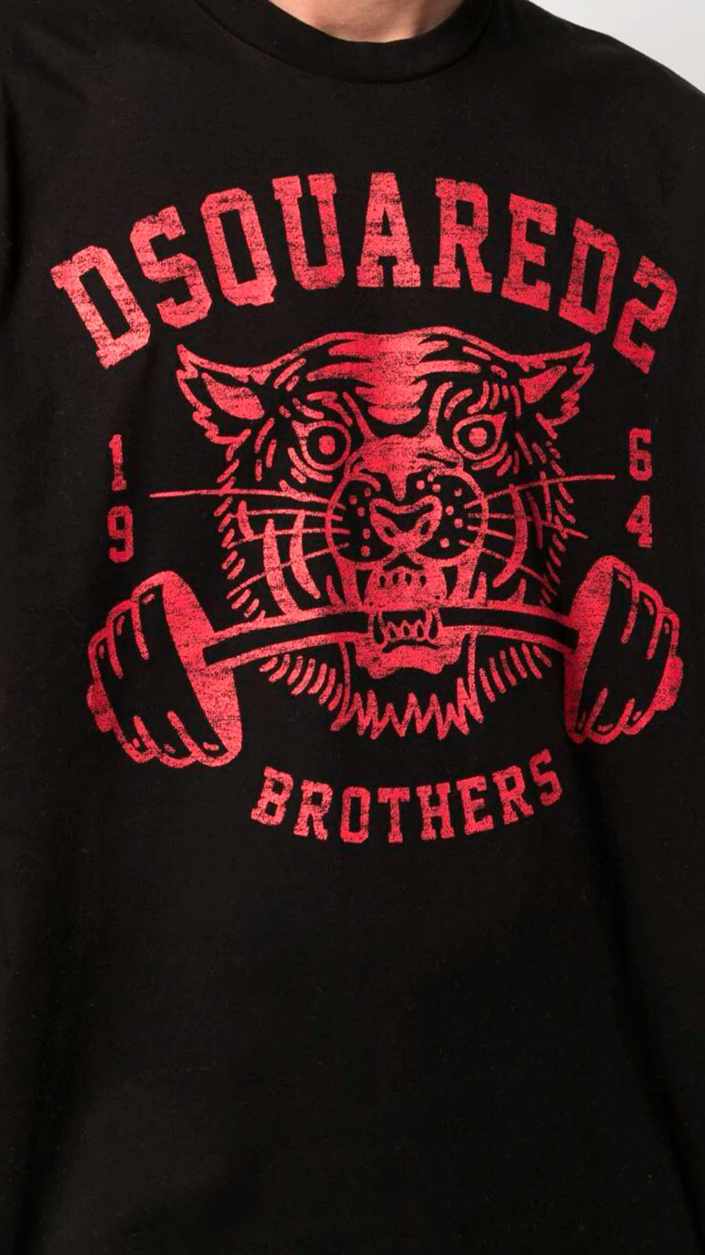 Camiseta dsquared2 manga corta con estampado de tigre parte delantera
