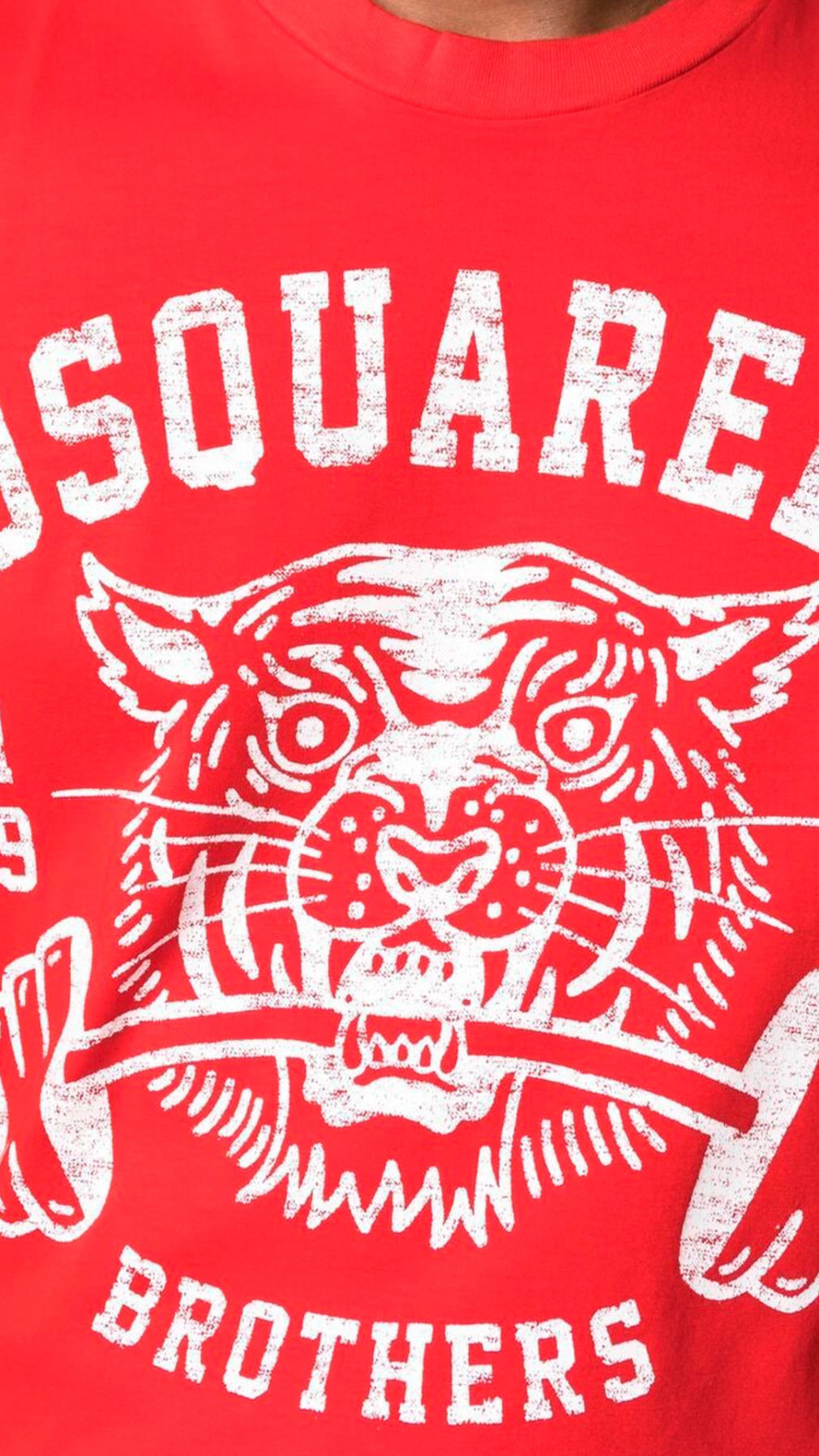 Camiseta dsquared2 manga corta con estampado de tigre parte delantera