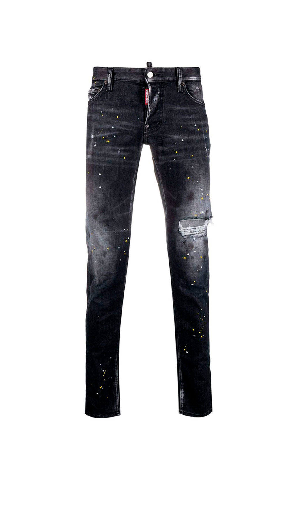 Jeans slim dsquared2 desgastado con manchas de pintura