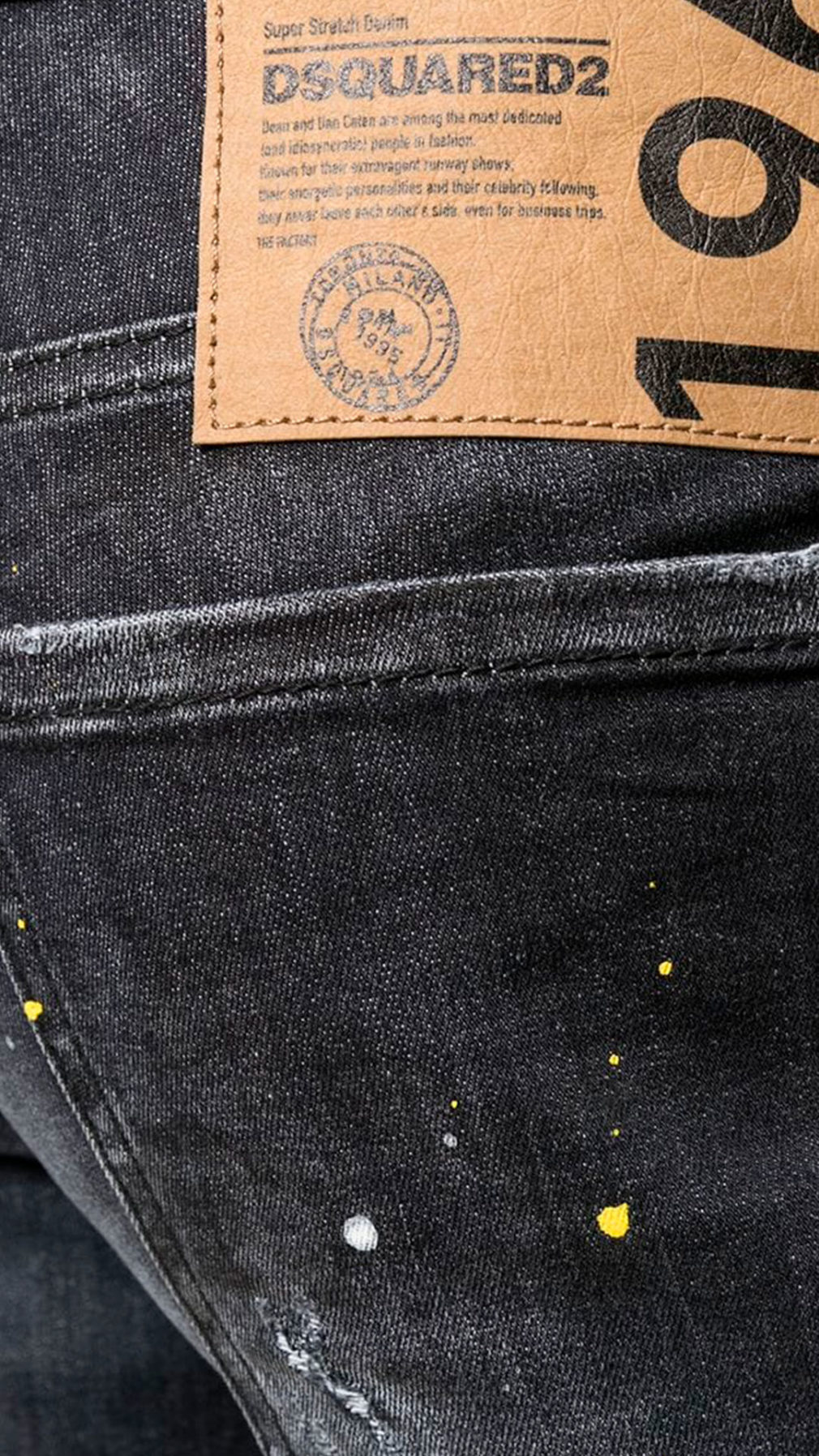 Jeans slim dsquared2 desgastado con manchas de pintura
