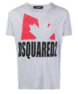 Camiseta Dsquared2 logo estampado hoja Canadá