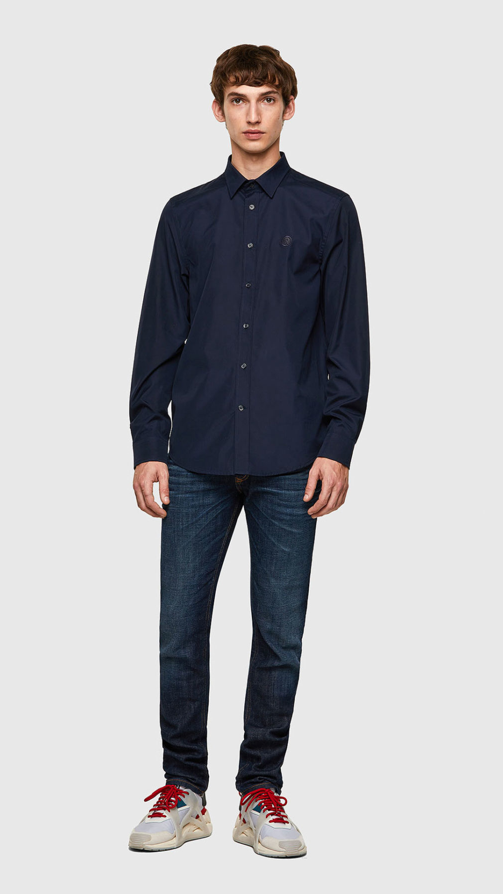 Camisa Diesel básica logotipo Mohawk color azul