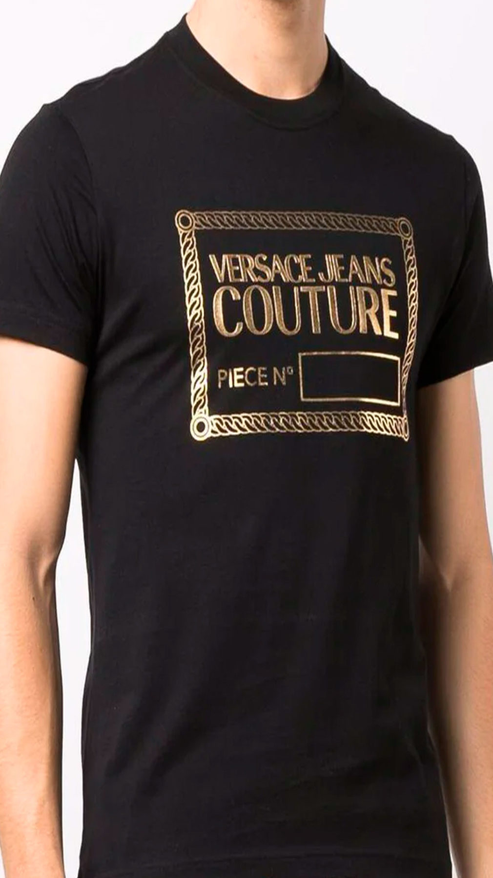 Camiseta Versace Jeans Couture con logo estampado en dorado