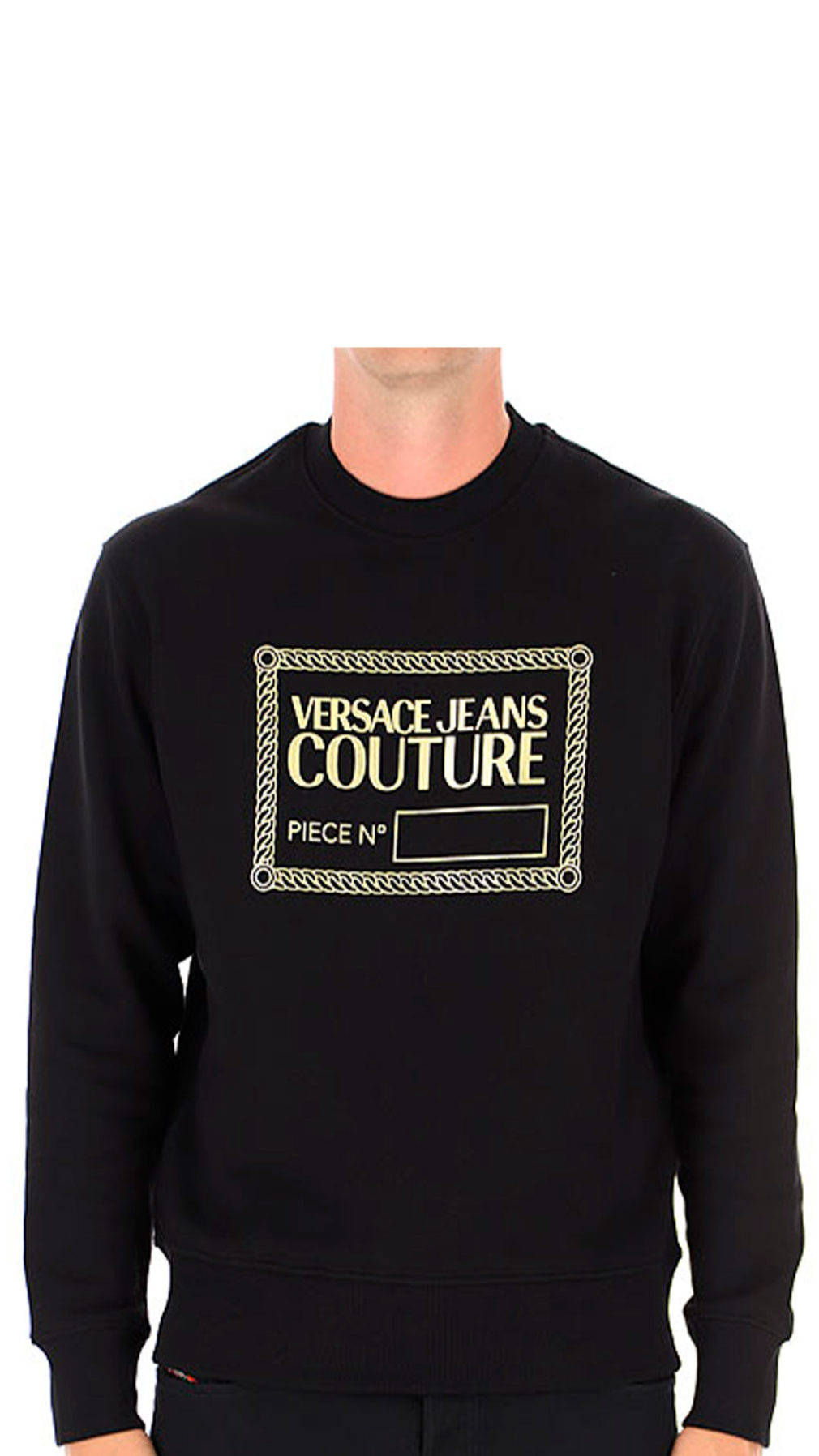 Sudadera Jeans Couture con logo en dorado parte delantera