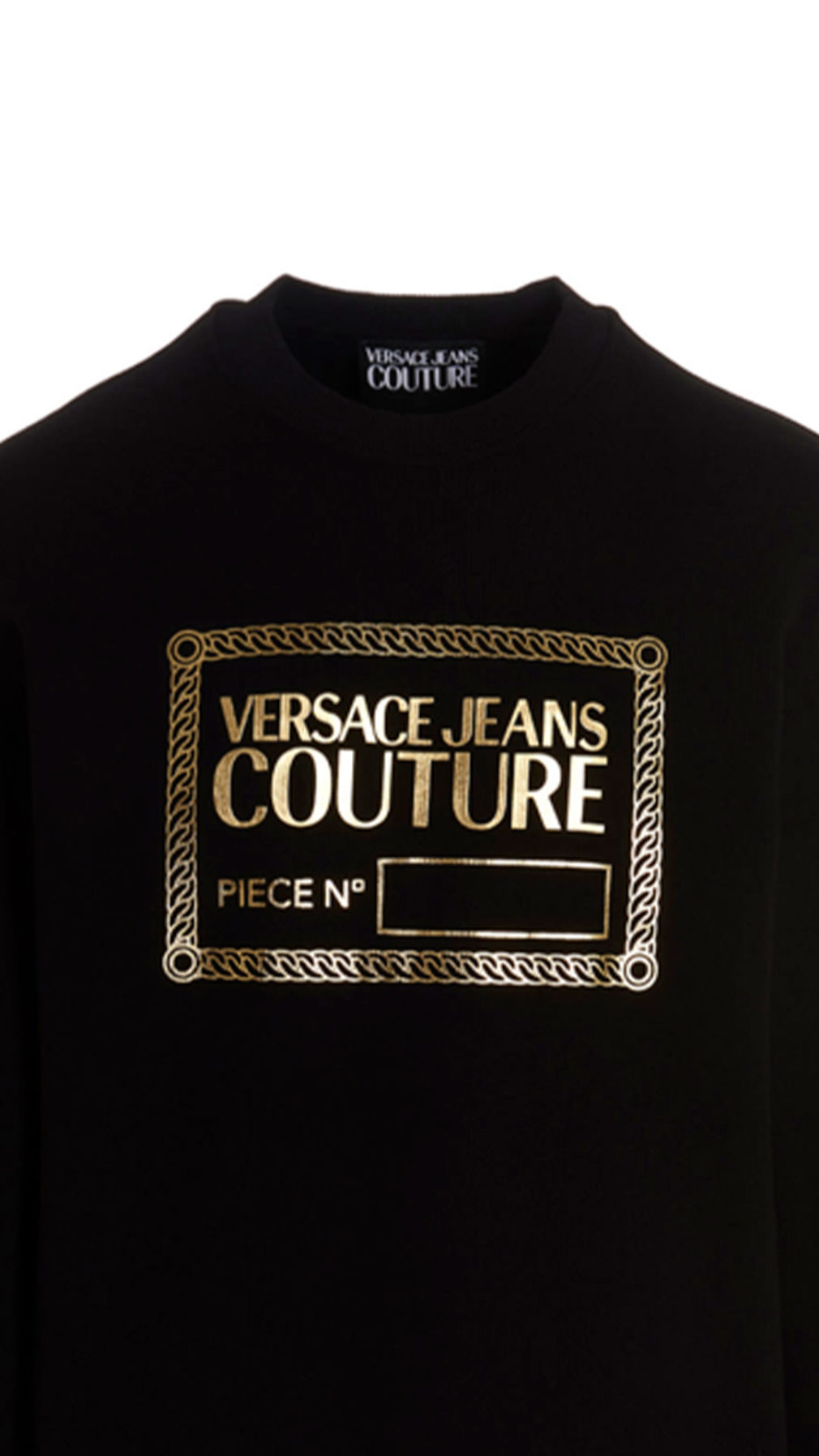Sudadera Jeans Couture con logo en dorado parte delantera