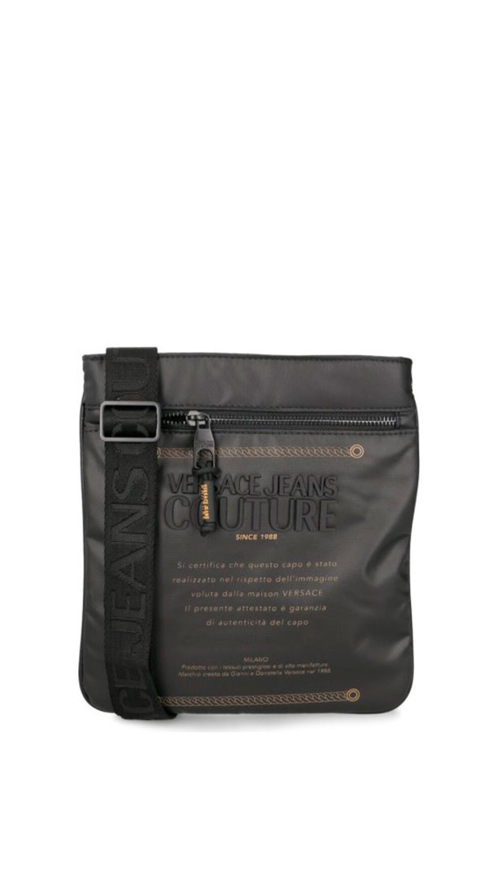 Bolso menssanger Versace Jeans Couture Logotipo en relieve en la parte delantera