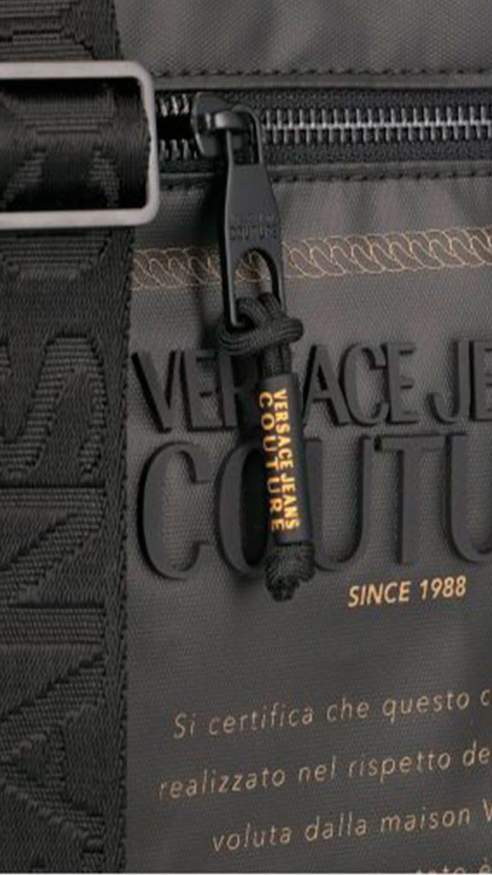 Bolso menssanger Versace Jeans Couture Logotipo en relieve en la parte delantera