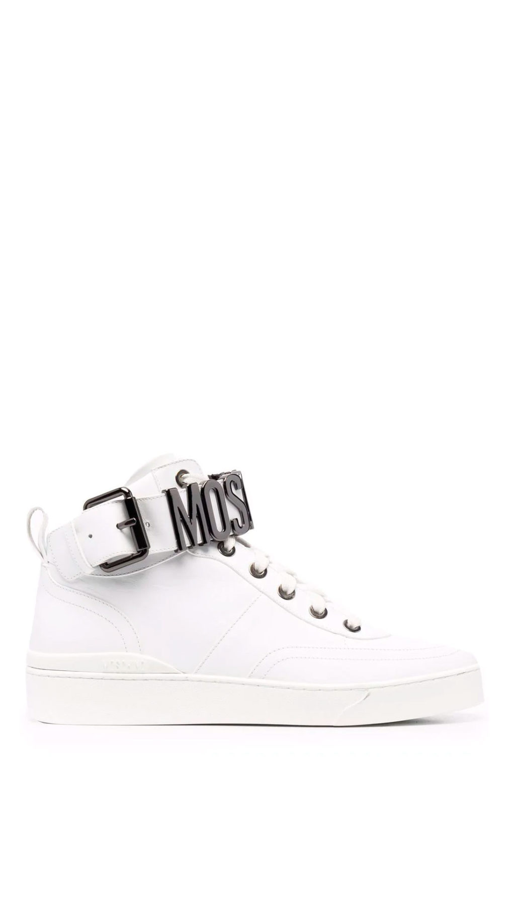 Deportiva Moschino altas con logo de letras plateadas