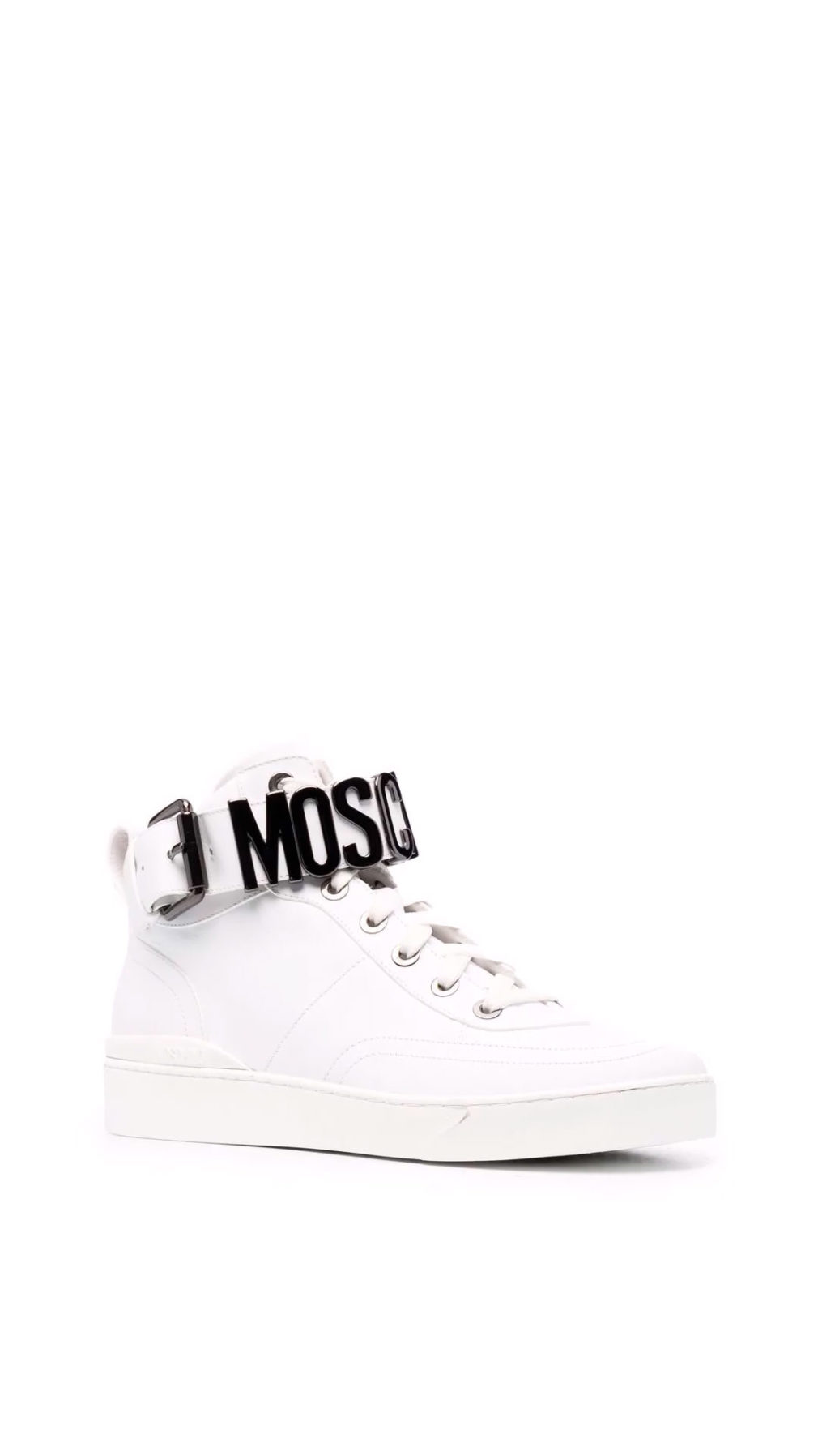 Deportiva Moschino altas con logo de letras plateadas