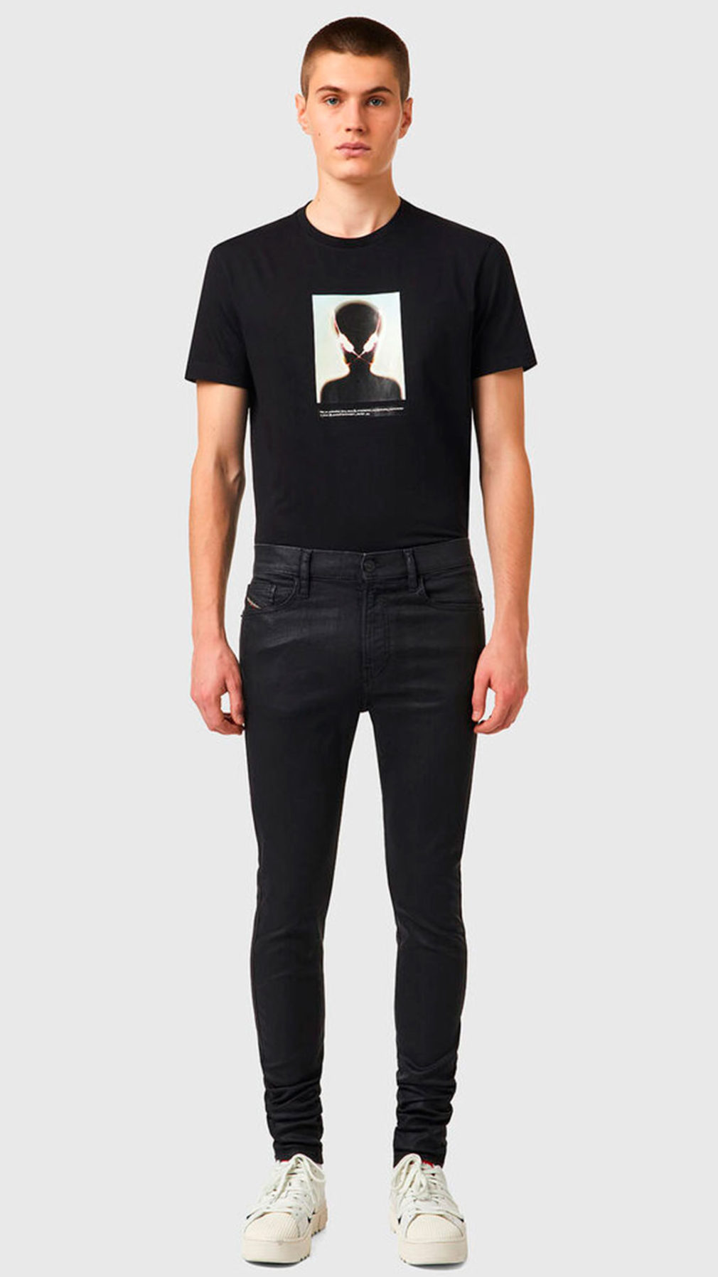 Jeans Skinny Diesel negro brillante