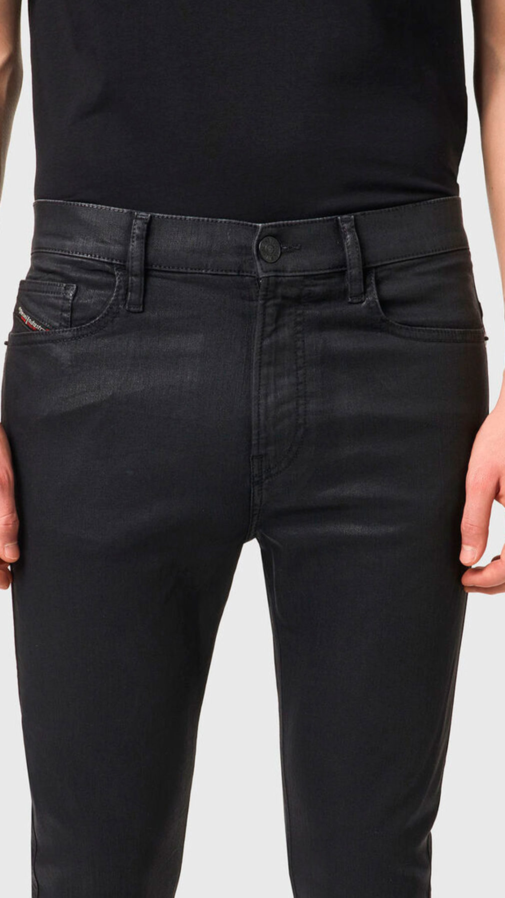 Jeans Skinny Diesel negro brillante