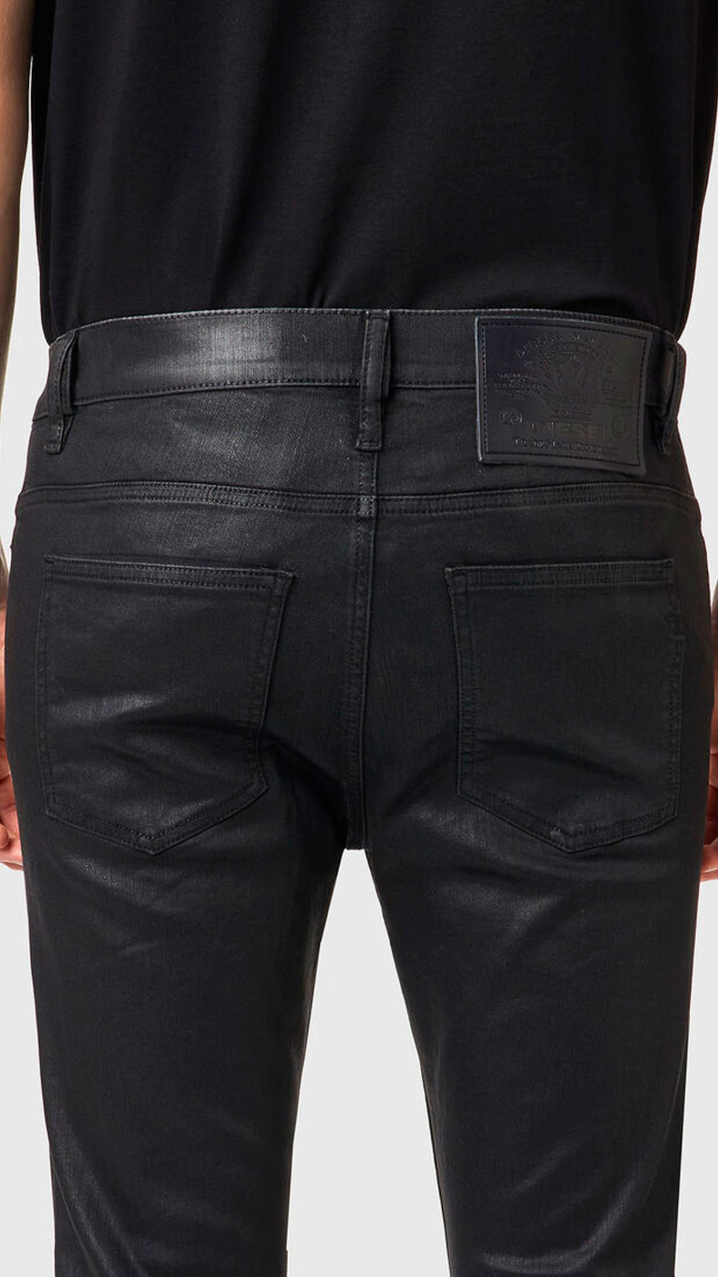 Jeans Skinny Diesel negro brillante