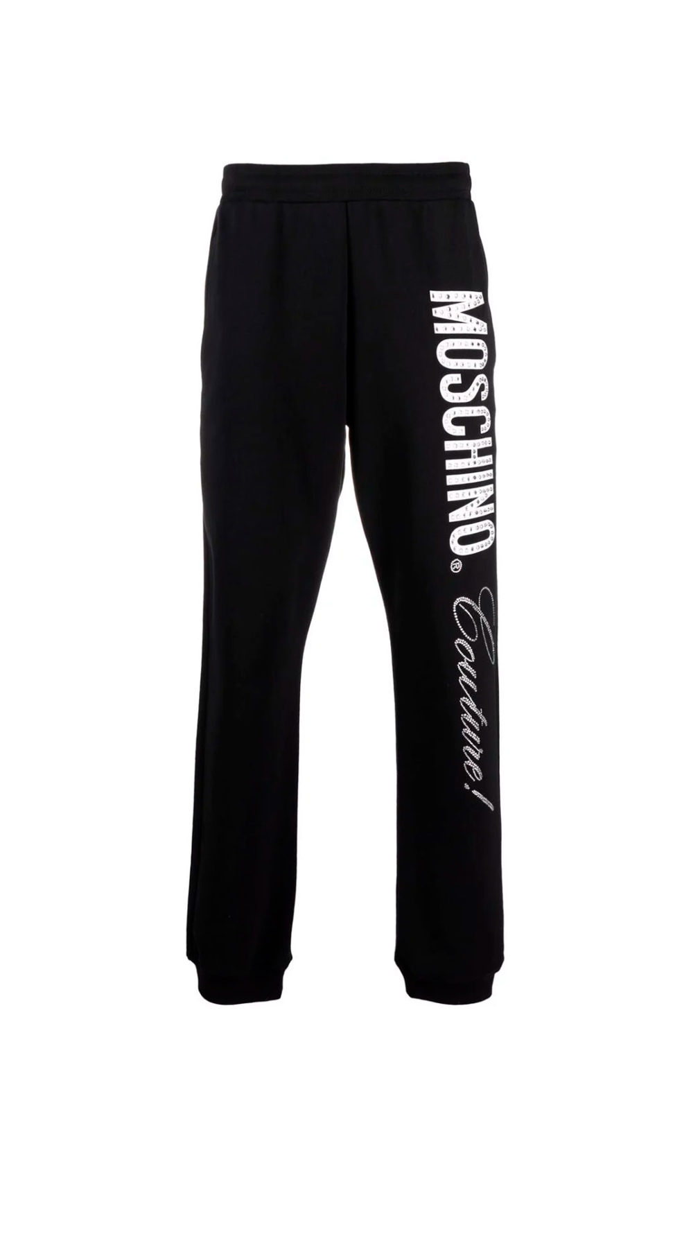 Pantalón Moschino logo con cristales en pierna