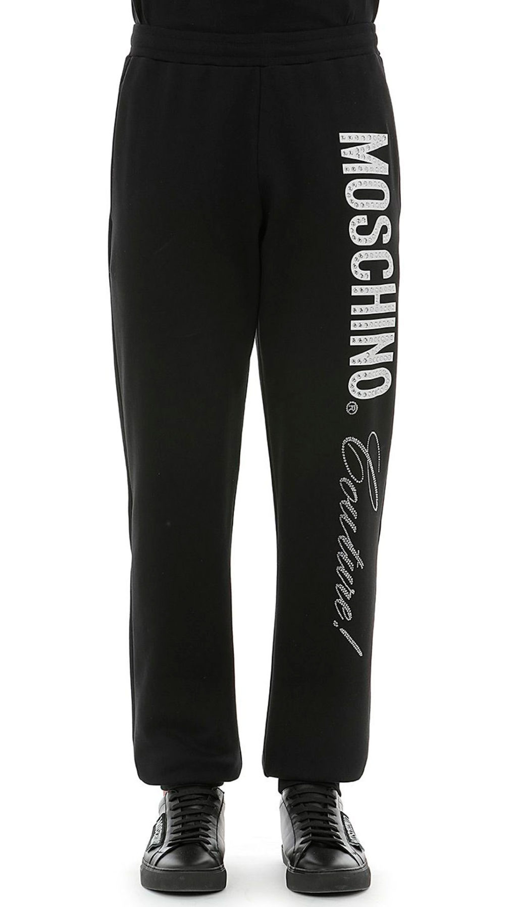 Pantalón Moschino logo con cristales en pierna