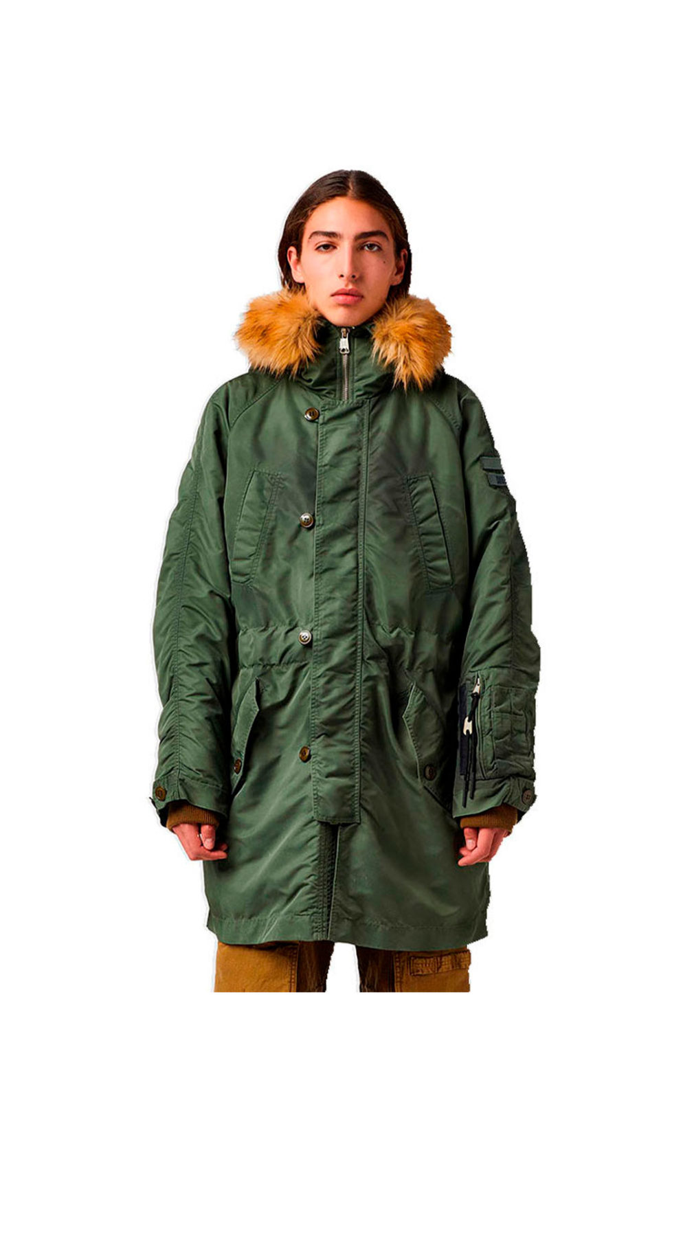 Parka Diesel oversize de nailon tratado