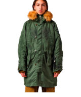 Parka Diesel oversize de nailon tratado