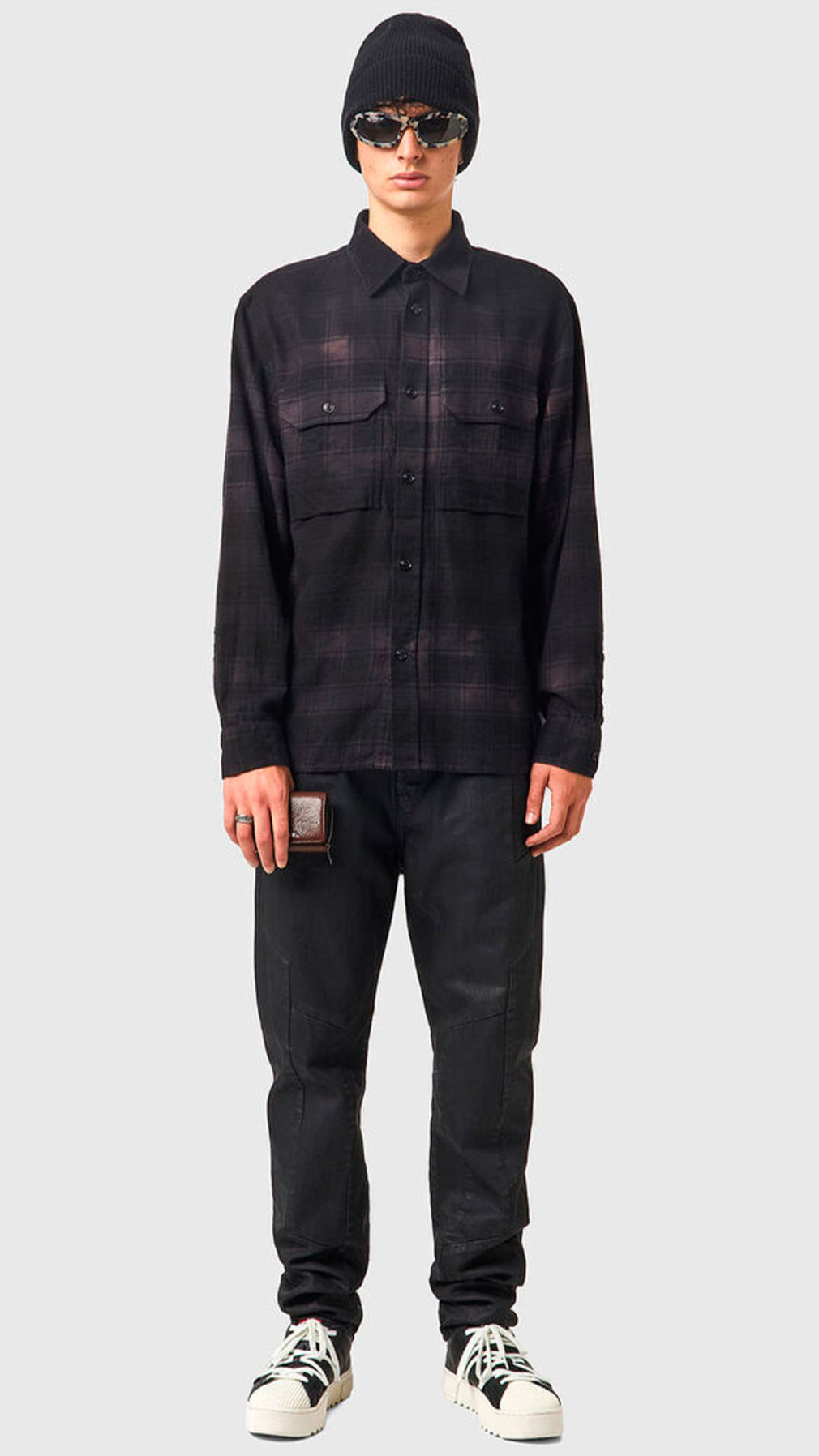 Camisa Diesel de franela estampado de cuadros
